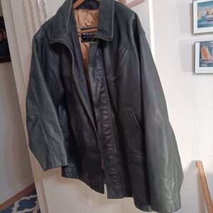 Wilson Men's Black Leather Jacket Size XL